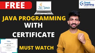 Free Java Programming Course With Certificate 2023  Great Learning Java Programming Course [upl. by Terag996]