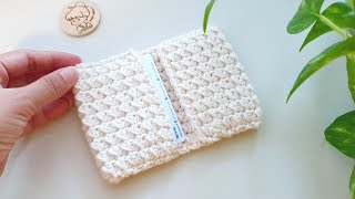 How to Crochet Cardholder  Such an Easy Crochet Pattern do Slip Stitch and hdc  ViVi Berry DIY [upl. by Greenleaf]