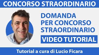 Concorso straordinario come fare la domanda Video Tutorial [upl. by Esbensen]