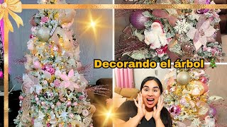 COMO DECORAR EL ARBOL DE NAVIDAD 🎄 PINO EN COLOR ROSA 🩷 DECORACIONES NAVIDEÑAS [upl. by Ecam460]