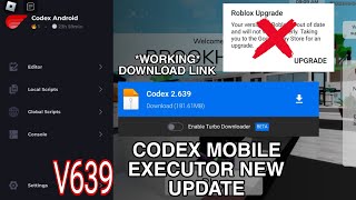 Roblox Codex Mobile Executor V639 Released Codex New Executor Update [upl. by Ycniuq806]