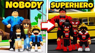 NOBODY Family To SUPERHERO Family in Roblox Brookhaven RP [upl. by Azeel]