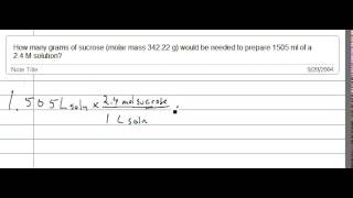 Finding mass of solute given molarity and volume [upl. by Yreme]