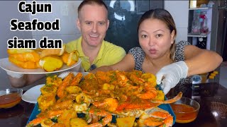 Seafood Mukbang Cajun Seafood siam dan kan puar hle mukbang seafood viralvideo cooking asmr [upl. by Gussi334]