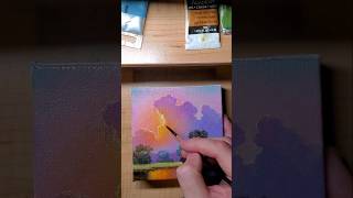 3hrs in 50sec oil painting miniature nikzbyranyk oilpainting oil speeddrawing earlysunrise [upl. by Atinahs]