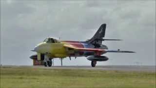 Hawker Hunter fast jet fighter  Miss Demeanour  superb display [upl. by Eimmit]