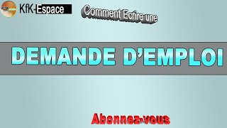 COMMENT ECRIRE UNE DEMANDE DEMPLOILun des meilleurs modèles de la demande demploisimple [upl. by Rebbecca]