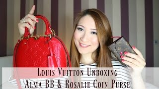 Louis Vuitton Alma BB amp Rosalie Coin Purse UNBOXING And What Fits In It [upl. by Yduj]