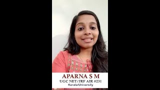 Success Journey with Physicsbyfiziks 231Rank UGC NETJRF Aparna S M CSIR NETIIT JAMJESTTIFR [upl. by Solnit]