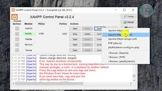 Solved Apache shutdown unexpectedly This may be due to a blocked port missing dependencies [upl. by Elfreda]