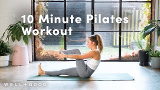 10 Minute Full Body Pilates No Equipment Needed  Good Moves  WellGood [upl. by Nylcoj]