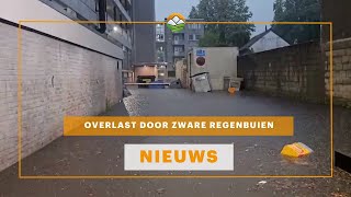 Overlast door zware regenbuien in het Heuvelland [upl. by Orling384]