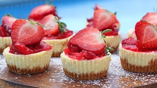 Mini Lemon Cheesecakes with Strawberry Topping  Ep 1259 [upl. by Tutt834]