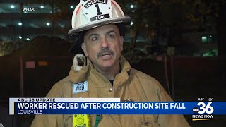 Louisville construction worker in fall accident is rescued [upl. by Jareb]