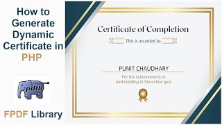 How to generate dynamic Certificate in PHP using FPDF [upl. by Lein179]