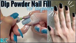 HOW TO Dip Powder Nail Fill In For Beginners  Nail Rebalance With Dip Powder  EFiling Nails [upl. by Ury]