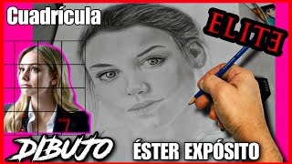 🎨 DIBUJO De ESTER EXPOSITO De ELITE a LAPIZ y CUADRICULA [upl. by Lisabet]