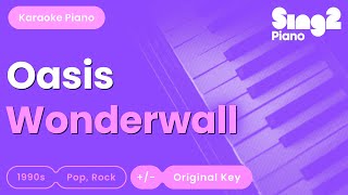 Oasis  Wonderwall Piano Karaoke [upl. by Aicertal611]