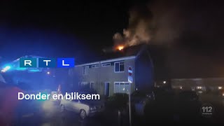 Woningen vatten vlam na blikseminslag in Nederhorst den Berg  112 Vandaag [upl. by Eliam603]