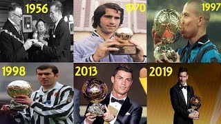 BALLON DOR WINNERS FROM 19562019 ALL BALLON DOR WINNERS FT MESSI RONALDO ZIDANE ETC [upl. by Dimmick]