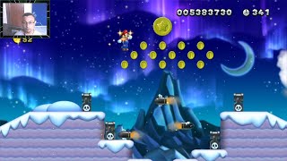 Frosted Glacier 4 Scaling the Mountainside  All 3 Stars  New Super Mario Bros U NSMBU [upl. by Eanerb]