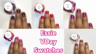 Essie Valentine’s Day 2020  Live Swatches on Dark Skin Tone  TeriWellsNails [upl. by Tallou305]