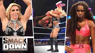 Charlotte Flair Beats Naomi Before Rousey Interferes  WWE SmackDown Highlights 21122  WWE on USA [upl. by Itsirc545]