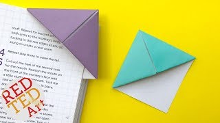 Easy Origami Bookmark Corner  How to make a Corner Bookmark DIY [upl. by Engapmahc]