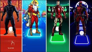 Black Panther vs Shazam vs Ironman vs Deadpool Tiles Hop Battle [upl. by Fawcett602]