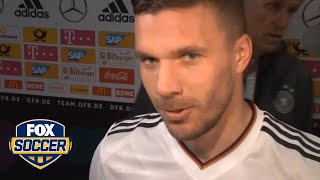 Podolski on his stunning farewell goal against England  FOX SOCCER [upl. by Klute]