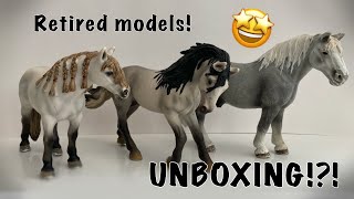 UNBOXING Retired Schleich horses [upl. by Elleynad]