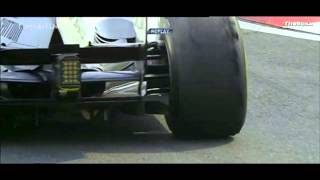 F1 Chinese GP 2013  Lewis Hamilton Slow Motion Tyre Graining [upl. by Raymond189]