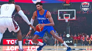 Wemby vs LeBron  NBA 2K24 Olympics Mode  USA vs France Exhibition Gameplay [upl. by Carrie]