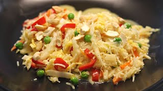 Ich mache dieses Reis Rezept jede Woche gebratener Reis mit Gemüse Gemüsereis mit Chinakohl [upl. by Andryc898]