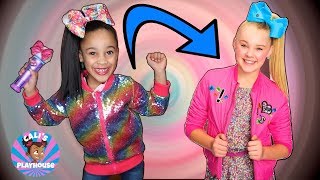 Cali Transforms into JoJo Siwa  Calis Playhouse [upl. by Eyot]