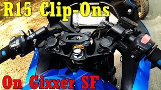 R15 Clipon Bar on SUZUKI GIXXER  REVZZ RIDER [upl. by Haze]