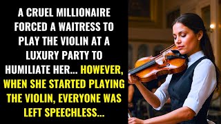 CRUEL MILLIONAIRE FORCED A WAITRESS TO PLAY THE VIOLIN BUT HER TALENT SURPRISED EVERYONE [upl. by Ahseen863]