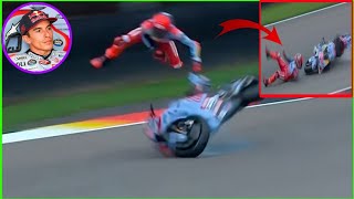 Sixtime MotoGP champion Marquez Suffers Broken Fínger🔴 and Rib Bruise in Sachsenring Crash 🚑 [upl. by Laveen]