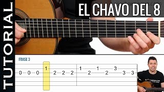 como tocar CHAVO DEL 8 en guitarra FACIL Principiantes y novatos acústica o criolla tutorial [upl. by Niwrehs]