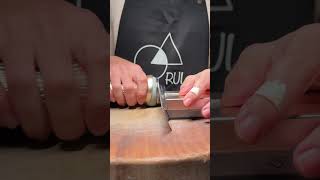 Knife vs Sponge Cake fyp knife knifesharpening ray knifesharpener rui knives [upl. by Papp48]