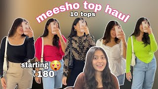 Huge Meesho top haul  meesho affordable tops haul  starting just for ₹180🤩 pravirpallavi [upl. by Loferski186]