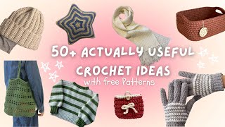 50 ACTUALLY useful crochet ideas you HAVE to make FREE patterns [upl. by Kokaras]