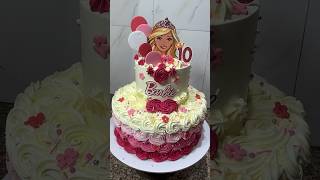 Barbie Cake Design cake barbiecake shorts yoytubeshorts trending viralshort [upl. by Eidok]