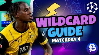 UCL Fantasy MATCHDAY 4 WILDCARD GUIDE amp DRAFT ⚡️ Champions League Fantasy 2425 [upl. by O'Shee531]