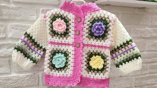 EFSANE MOTİFLİ HIRKA ÇOK KOLAYBABY CARDİGAN woolen [upl. by Enirual21]