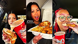 RAISING CANES TIKTOK MUKBANG COMPILATION RAISING CANES SAUCE 🤤🤤🤤 CRUNCHY SOUNDS 😩😩😩 [upl. by Otxilac]