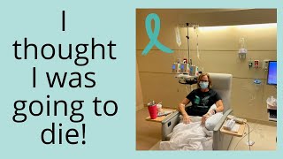 Terrifying first chemotherapy treatment  ovarian cancer battle Cancer vlog 5 September 2 2022 [upl. by Assirral]