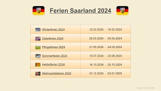 Ferien Saarland 2024 [upl. by Eerej]