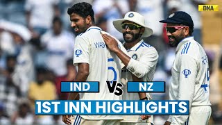 IND vs NZ Highlights 2nd Test 1st Innings New Zealand All Out For 259  Washington Sundar Cricket [upl. by Alber]