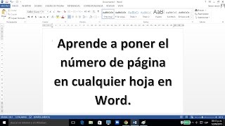 como poner el numero de pagina en cualquier hoja de word [upl. by Halihs]